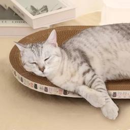 Scratcher ondulado resistente ao desgaste Raspadores redondos e ovais, Brinquedos Garra de Moagem para Gatos, Cama para Gato, Acessórios Ninho - Image 5