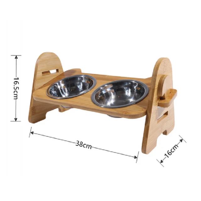 Alimentador de Pet Ajustável em Aço Inoxidável com Mesas Elevatórias e Tigelas Duplas para Cães e Gatos