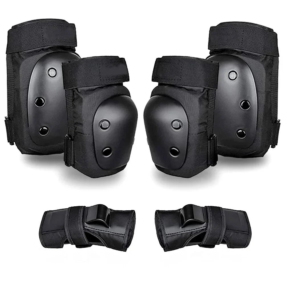 Joelheiras para adultos, protetores de pulso, conjunto de engrenagens protetoras, multi esportes, skate, patinação, ciclismo, 6 peças - Image 1