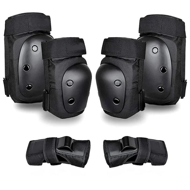 Conjunto de Joelheiras e Protetores de Pulso para Adultos - Equipamento Completo para Skate, Patinação e Ciclismo com 6 Peças