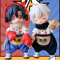 Ob11 roupas canguru babador manga curta luvas de boxe terno para molly, ymy, obitsu11, gsc, 1/12bjd sapatos boneca acessórios - Image 1