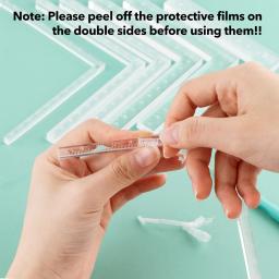 7 pçs/set ferramentas de posicionamento criativo cantos de cartão de papel ajudantes scrapbooking réguas acrílicas para fazer forrar camadas de cartão mais fáceis - Image 3