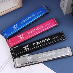 Professional Metal Harmonica com Case, Boca Órgão para Iniciantes, Instrumentos Musicais, 24 Buracos - Image 1