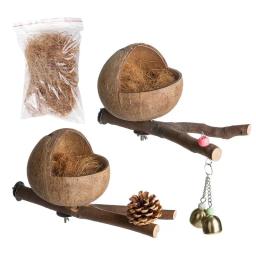 Ninho De Pássaro Natural De Casca De Coco, Parrot Hideaway Confortável e Periquito, Caixa de assentamento para pássaros do amor - Image 1