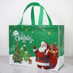 Sacolas de tecido não tecido de Natal, Papai Noel, Homem De Neve Impresso, Embalagem De Presente De Doces, Favores De Crianças, Presente De Ano Novo, Sacolas De Compras - Image 3