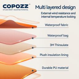 Copozz 3m thinsulate luvas de esqui dos homens das mulheres à prova de vento respirável à prova dwindproof água térmica inverno quente luvas de neve snowboard acessórios - Image 3