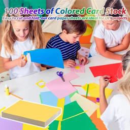 Cartão de Papel para Artesanato de DIY Impressão, colorido Cardstock, Multicolorido Papel cartão, A4, 20 cores sortidas, 100 folhas - Image 3
