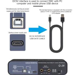 TEYUN-Interface de áudio portátil, placa de som, mini USB MIXER para guitarra Recording Studio, Q24, Q22, 2 canais, profissional - Image 4