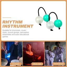 Shaker africano Asalato Rhythm Ball Maracas, instrumento de percussão de mão única, 2 cordas e 4 bolas para iniciantes, 1 par - Image 4
