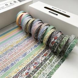 Conjunto De Fita Retro Washi, Suprimentos Scrapbooking, Adesivos Decorativos, Decoração Do Diário, Magro, 20pcs - Image 4