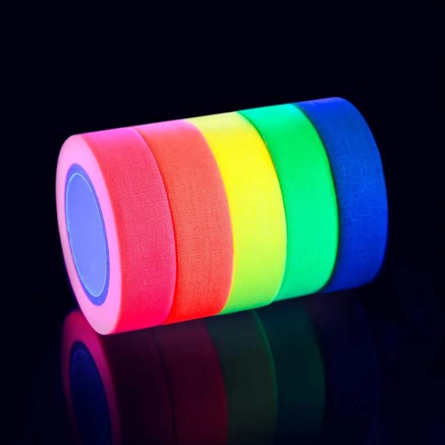 Fita Gaffer Neon Fluorescente 6 Peças - Brilho UV para Festas e DIY