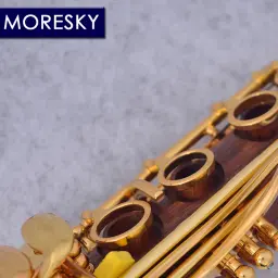 Moresky madeira vermelha clarinete profissional, jacarandá BB banhado a ouro, 18 chaves, Sib sólido, M151 - Image 6
