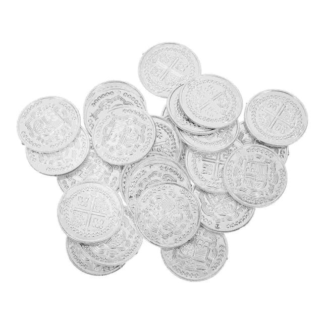 Conjunto de 100 Moedas de Pirata para Festas - Réplicas de Tesouro e Acessórios para Jogos de Tabuleiro e Decoração Infantil