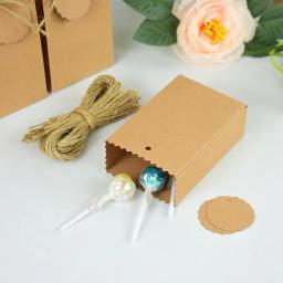 50/10 pçs saco de presente de papel kraft com corda de cânhamo perfeito para festa casamentos aniversário feriado doces armazenamento de biscoitos embalagens de jóias - Image 4