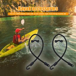 Barco Pesca Rod Tamer Strap, Corda Elástica Ajustável, Fixação de Gancho Buckle Set, Deck Mount Connector para Kayak Marine Boat - Image 2