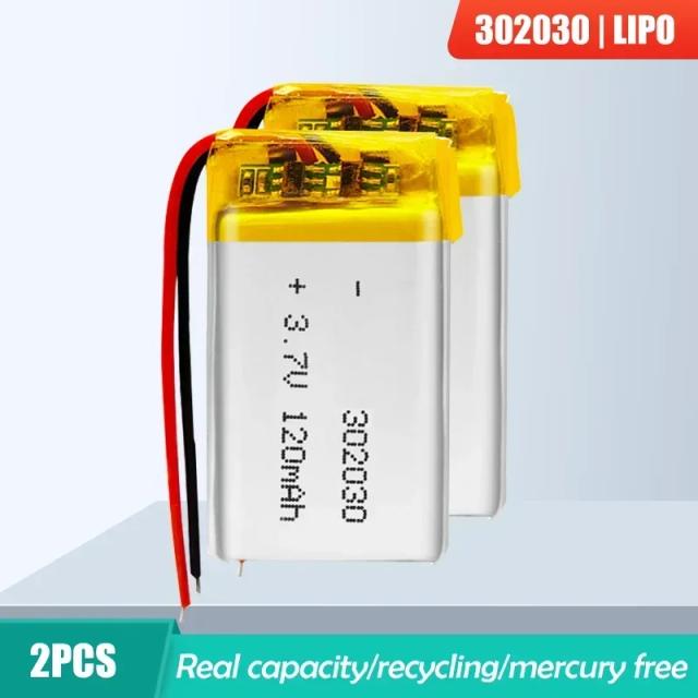 Bateria Recarregável de Polímero de Lítio 3.7V 120mAh Ideal para MP4, GPS, Bluetooth e Dispositivos Portáteis