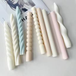 Molde de vela longa espiral, Moldes de silicone para fazer velas, Cilindro listra, acrílico, PC, DIY - Image 1