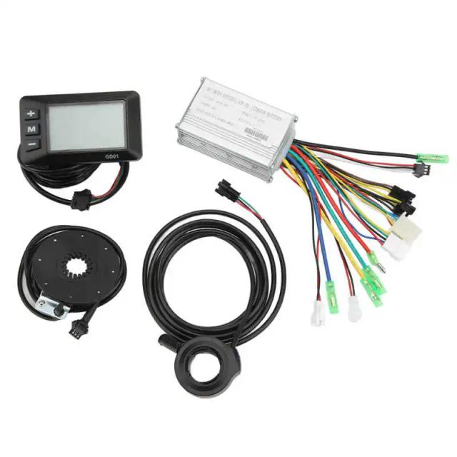 Kit de Conversão para Bicicleta Elétrica com Motor, Controlador e Acessórios - 36V, 48V, 350W