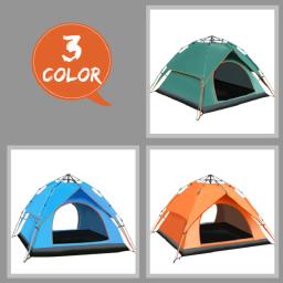 Barraca de acampamento multifuncional com dupla camada, 3 a 4 pessoas, instalação instantânea, proteção do sol para praia, viagem e caminhada - Image 6