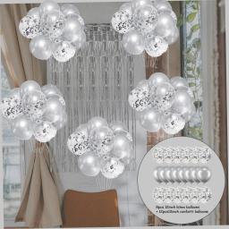 Conjunto de balões de látex prateados de 20 peças adequado para festas de aniversário, cerimônias de casamento e decorações de formatura - Image 4