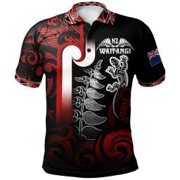 Nova Zelândia Rugby Impressão Polo Camisa para Homens, 3D Bandeira T-Shirt, Maori Padrões, Moda Roupas Vintage, NZ WAITANGI, Gráfico - Image 6