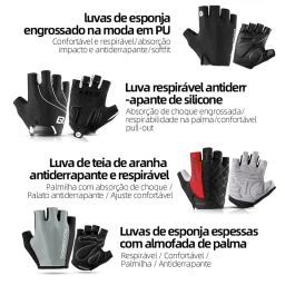 ROCKBROS-Luvas de Ciclismo para Homens e Mulheres, Meio Dedo, À Prova de Choque, Respirável, BTT, Bicicleta de Montanha, Esportes - Image 2