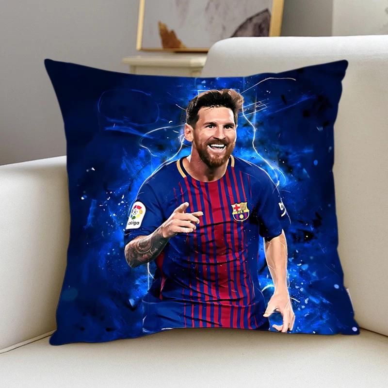 Capa de almofada l-lion messi quarto quarto escritório cafeteria carro dakimakura almofadas sala de estar fronha estrela de futebol presente - Image 1