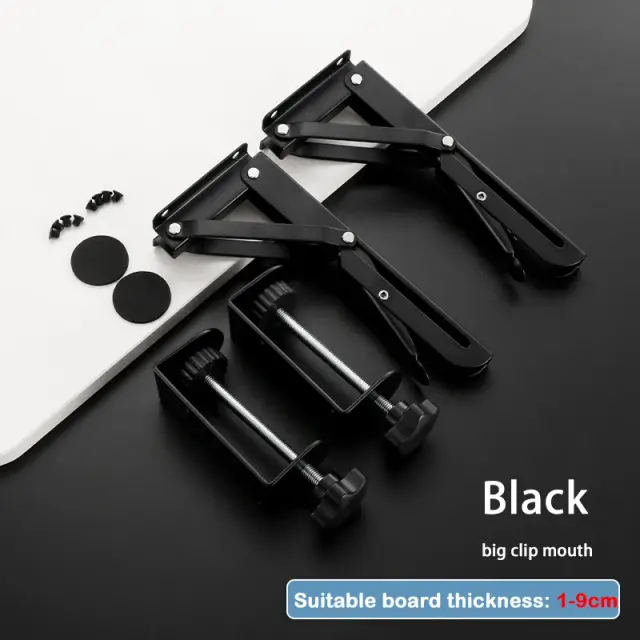 Suporte Altura Dobrável e Ajustável para Mesa e Bandeja de Teclado, 2 Peças para Armazenamento de Acessórios