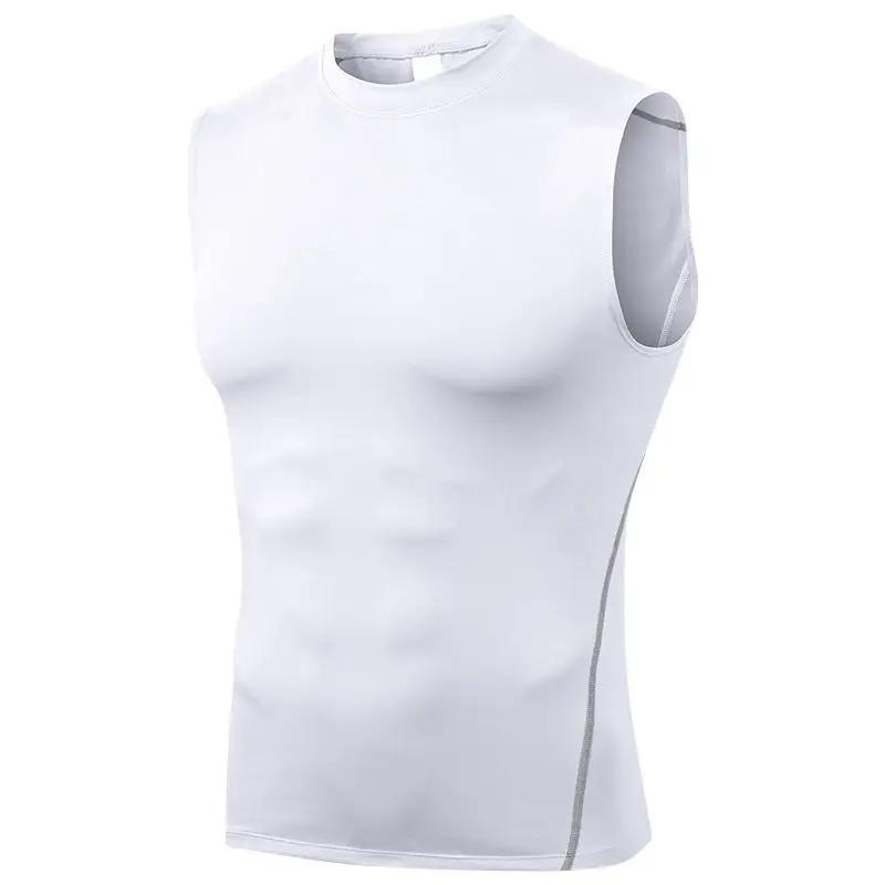 Top de treino de compressão para homens Calças justas esportivas Regata de corrida Tanque de fitness de secagem rápida Colete magro Tanque apertado Verão - Image 1