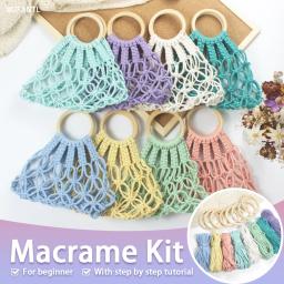 Kit de macramé para iniciante, diy, diy, trabalhos artesanais, uma variedade de cores para escolher, saco oco prático, 1 pc - Image 1