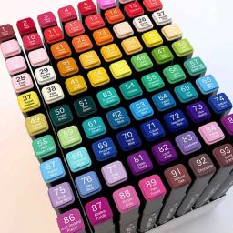 Álcool sentiu arte marcador caneta, Manga esboçando marcadores, escova dupla, material escolar, desenho conjunto, 100 cores, 120 cores - Image 3
