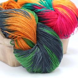 Colorido arco-íris segmento tingido fios de lã, DIY mão tricô fio, macio bebê suéter, lenço e xale suprimentos, 50g por rolo - Image 3