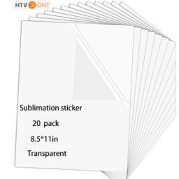HTVRONT-Folhas de vinil adesivo, impermeável, branco, transparente, brilhante, papel de sublimação, vidro, copos, vidro, 20 pcs - Image 1