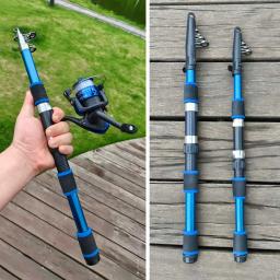 Santaking vara de pesca telescópica e carretel kit 1.8m 2.1m vara telescópica com 5.2:1 3bb carretel de pesca arrastar máximo 5kg combinação de pesca - Image 5