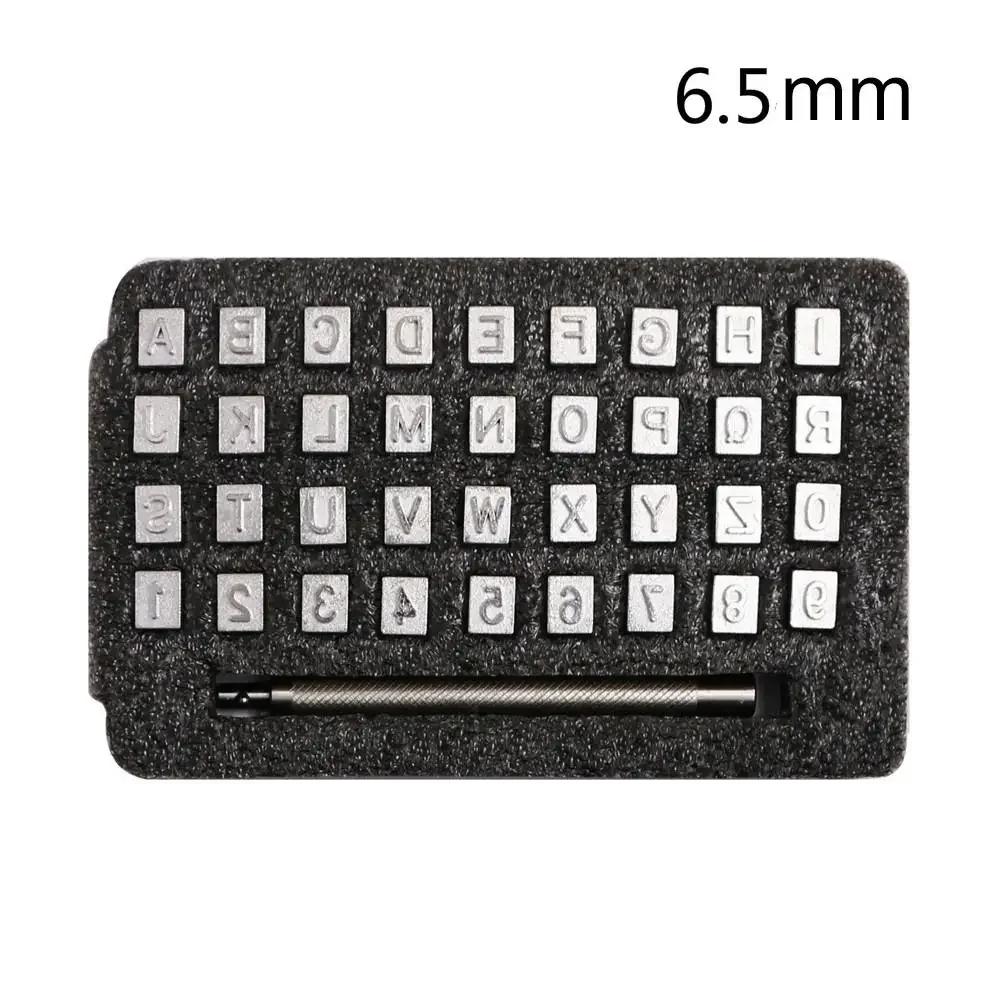 Couro Seal Gravura Artesanato Conjunto de Ferramentas, Aço Alfabeto Número Selo, Couro Artesanato Selos, Molde De Impressão De Metal, DIY Set, 36Pcs - Image 1