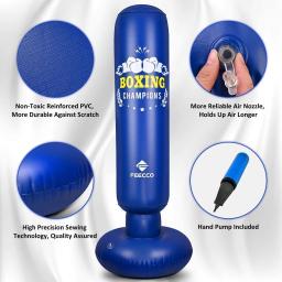 Saco de boxe das crianças, saco de boxe ereto livre de 5 pés para crianças 3 12 12, saco de boxe inflável com bomba de mão incluído, presentes para meninos - Image 3