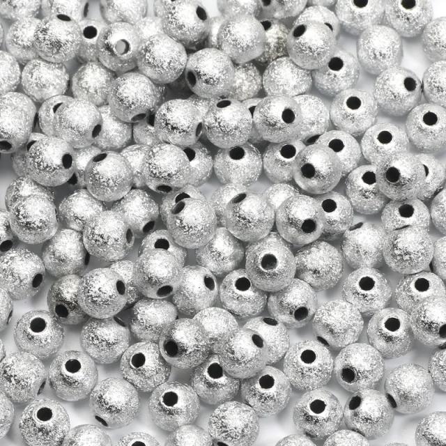 Bolas Spacer de Acrílico Stardust Prata em Várias Espessuras para Criar Jóias DIY e Acessórios Artesanais