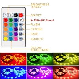 Fita LED com controle remoto infravermelho, fita de lâmpada flexível para casa, decoração de festa, luz de fundo de TV, Bluetooth inteligente, USB, RGB, 5050, 5V - Image 6