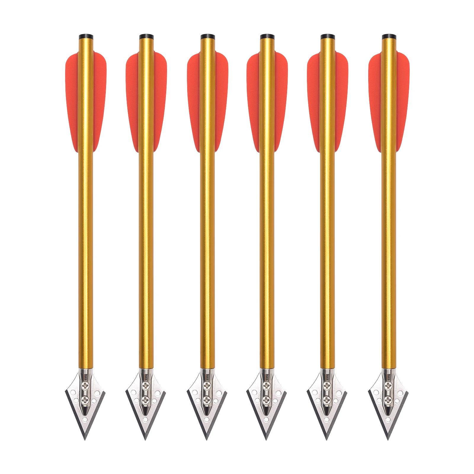 Flechas de Besta para Tiro ao Ar Livre e Caça, Material de Alumínio, Pena de Plástico, Flecha Fixa, 50-80 LBS, 6.3in, 12PCs - Image 1