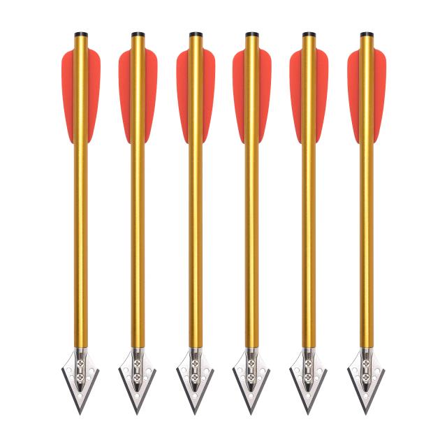 Flechas de Besta para Caça e Tiro ao Ar Livre - Alumínio, Pena de Plástico, Fixa, 50-80 LBS, 6.3 in, Pacote com 12 Peças