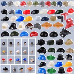 Moc figuras acessórios blocos de construção soldados militares chapéu da marinha keraf capacetes da motocicleta boné malha casquette boina tijolos brinquedos - Image 1