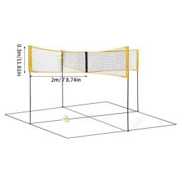 Portátil Badminton Net Set, Vôlei Cruz, Praça, durável Tênis Net, Folding 4-Sides Game Net, Altura Ajustável - Image 6