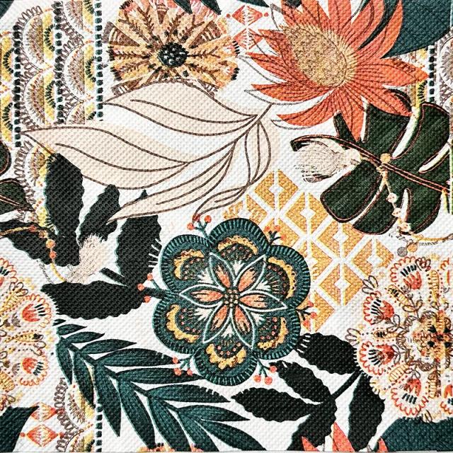 Toalhas de Mesa Descartáveis Florais Coloridas - 10 Unidades de Papel 2 Ply 33x33cm para Decoração de Festas de Aniversário