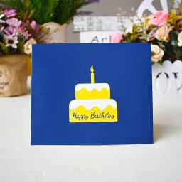 Cartão de aniversário feliz para a menina crianças esposa marido 3d bolo de aniversário pop-up cartões postais presentes com envelope - Image 6