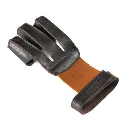 Luvas de couro com 3 dedos para tiro com arco e flecha, protetor para braço, acessório de caça, 1 peça - Image 2