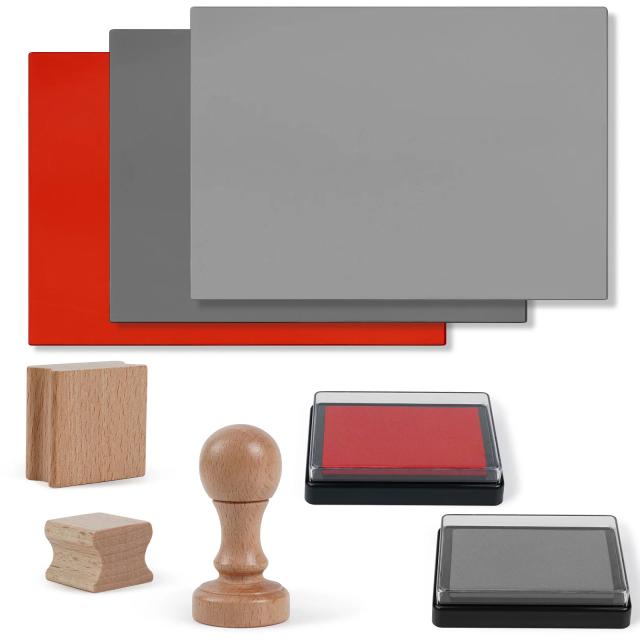 Kit Completo de Carimbo de Borracha para Gravação a Laser: Selo Personalizado e Materiais para Arte DIY
