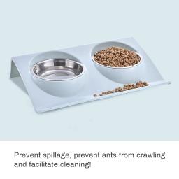 Alimentador de comida tigela de aço inoxidável, tigela de água dupla, alimentador pet, cão e gato mesa de alimentação pequenos acessórios - Image 5
