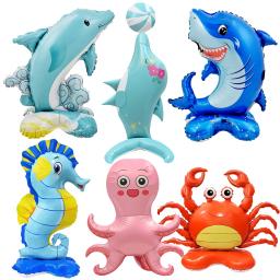 Balões infláveis na maneira de animais do mar, tubarão, peixes, golfinho, polvo, cavalo, oceano, decoração do partido do aniversário - Image 1