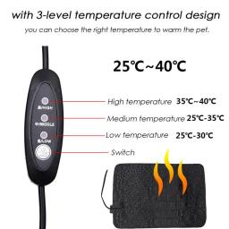 Cobertor de aquecimento ajustável para Pet, Almofada de aquecimento para réptil, Aquecedor elétrico para incubadora, Controlador de temperatura, Terrário - Image 2