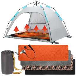 Outdoor USB Aquecimento Sleeping Mat, Temperatura ajustável, Almofada aquecida elétrica para barraca de acampamento, 5 zonas de aquecimento, 198*60mm - Image 2